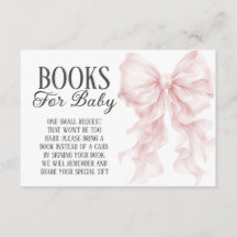 Livres de Baby Shower avec un Nœud Rose pour Bébé