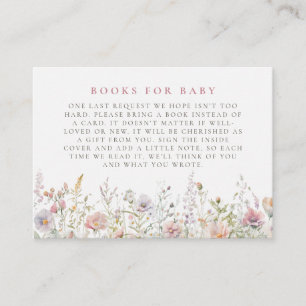 Carte D'accompagnement Livres de Baby shower Blush Meadow pour bébé