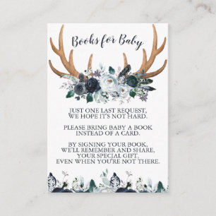 Carte D'accompagnement Livres de Baby shower Boho pour Baby Insert Card