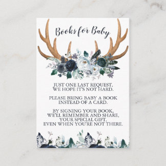 Carte D'accompagnement Livres de Baby shower Boho pour Baby Insert Card