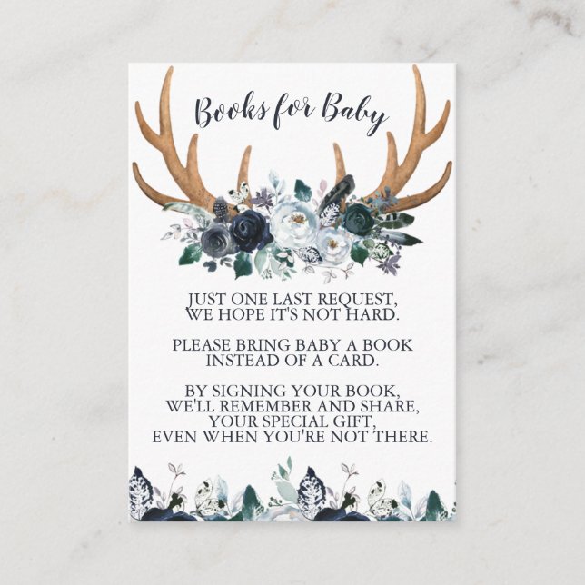 Carte D'accompagnement Livres de Baby shower Boho pour Baby Insert Card (Devant)