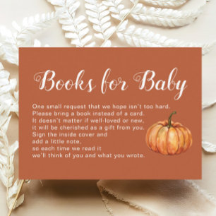 Carte D'accompagnement Livres de Baby shower Brown Citrouille pour bébé