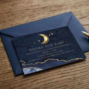 Carte D'accompagnement Livres de Baby Shower Céleste pour Bébé 