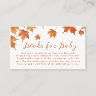 Carte D'accompagnement Livres de Baby Shower d'automne pour bébé
