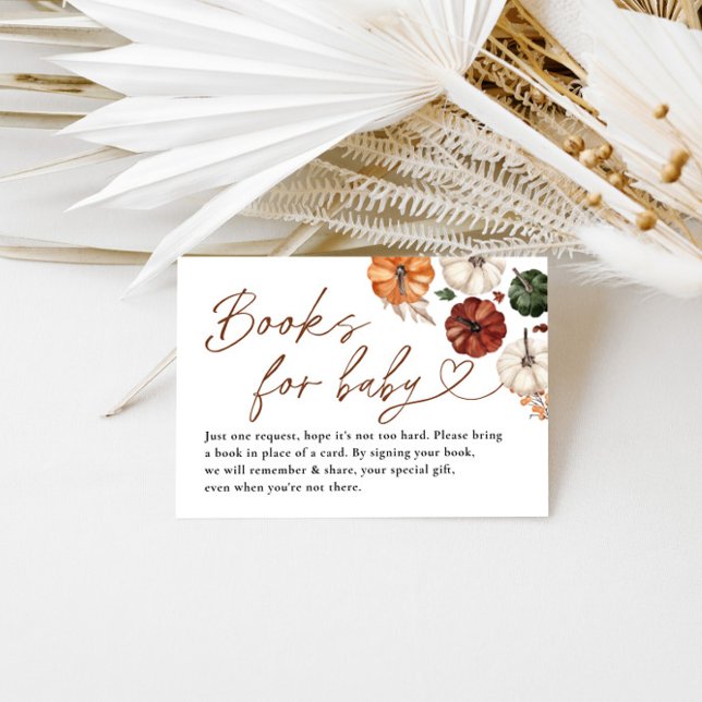 Carte D'accompagnement Livres de Baby shower d'automne pour petits Citrou (Créateur téléchargé)