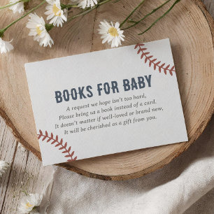 Carte D'accompagnement Livres de Baby shower de baseball pour bébé
