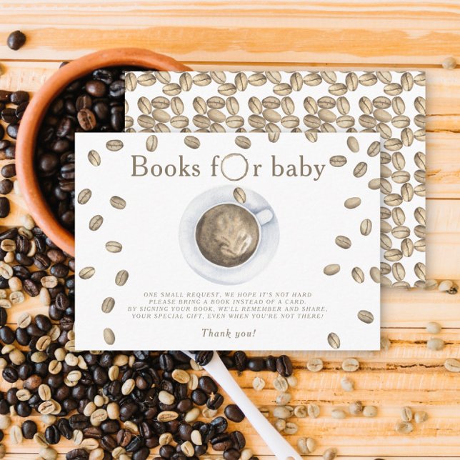 Carte D'accompagnement Livres de Baby shower de brassage de café pour béb (Créateur téléchargé)