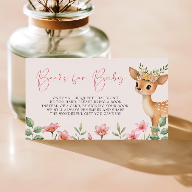 Carte D'accompagnement Livres De Baby shower De Cerfs De Bois Pour Bébé (Créateur téléchargé)