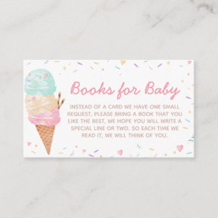 Carte D'accompagnement Livres de Baby shower de crème glacée pour bébé
