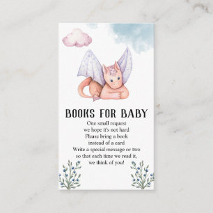 Carte D'accompagnement Livres De Baby shower De Dragon Rose Pour Bébé
