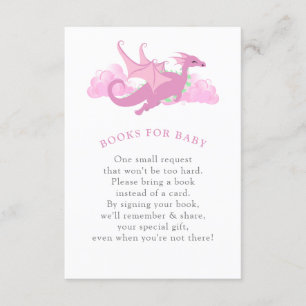 Carte D'accompagnement Livres de Baby shower de Dragon Whimsical Rose pou