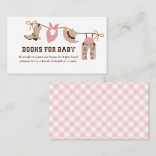 Carte D'accompagnement Livres de Baby shower de fille rose pour boîtier b