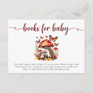Carte D'accompagnement Livres de Baby shower de Hérisson d'automne Woodla