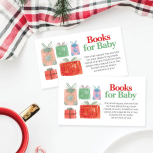 Carte D'accompagnement Livres de Baby shower de Noël Père Noël pour Baby