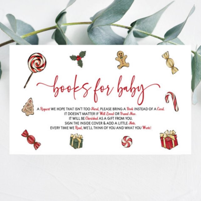 Carte D'accompagnement Livres De Baby shower De Noël Pour Bébé (Créateur téléchargé)