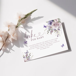 Carte D'accompagnement Livres De Baby shower De Papillon Violet Pour Bébé