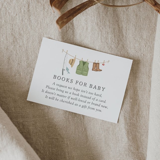 Carte D'accompagnement Livres De Baby shower De Pêche Pour Bébé (Créateur téléchargé)
