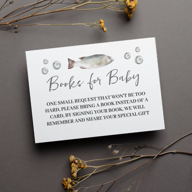 Carte D'accompagnement Livres de baby shower de pêche pour bébé (Créateur téléchargé)