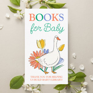 Carte D'accompagnement Livres de Baby shower de soie oie pour bébé