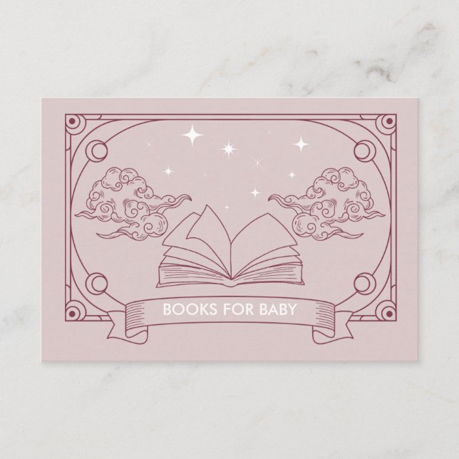 Carte D'accompagnement Livres De Baby shower De Tarot Rose Pour Boîtier B (Devant)