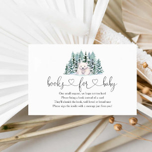Carte D'accompagnement Livres De Baby shower D'Hiver À Ours Polaire Pour
