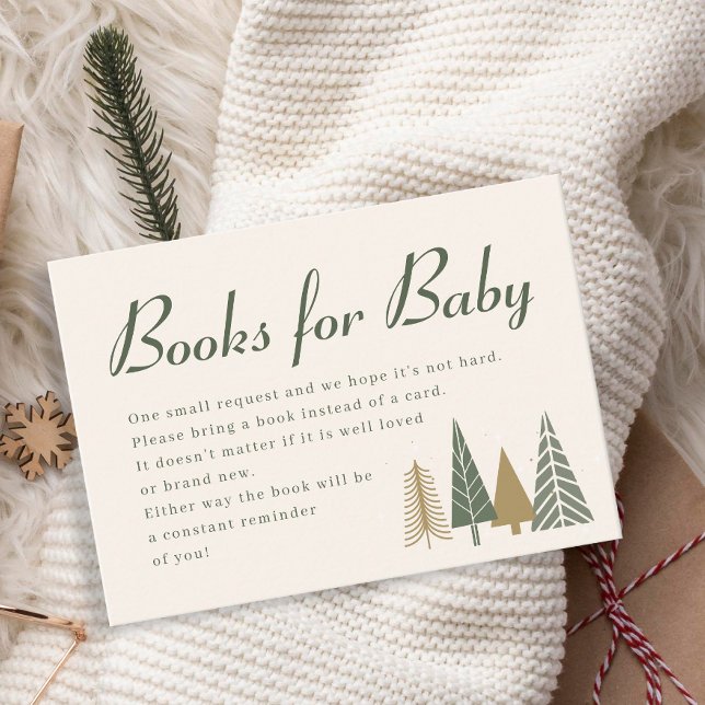 Carte D'accompagnement Livres de Baby shower d'hiver pour bébé (Créateur téléchargé)