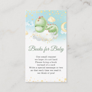 Carte D'accompagnement Livres de Baby shower Dinosaur couchage mignon pou