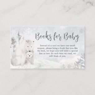 Carte D'accompagnement Livres de Baby shower d'ours polaire d'hiver pour