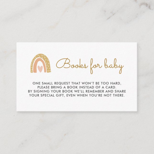 Carte D'accompagnement Livres de Baby shower Earthy Rainbow pour Baby Ins (Devant)