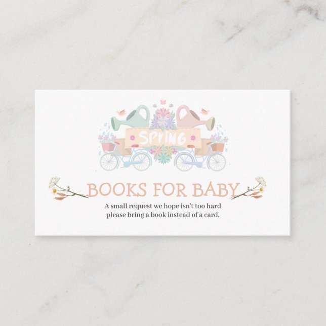 Carte D'accompagnement Livres de Baby shower Fleur sauvage de printemps p (Devant)