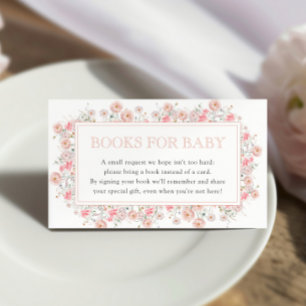Carte D'accompagnement Livres de Baby Shower Fleur Sauvage d'Été pour Béb