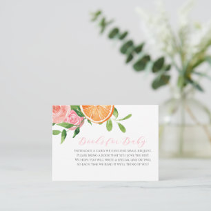 Carte D'accompagnement Livres de Baby shower floral Citrus pour bébé
