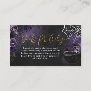 Carte D'accompagnement Livres de Baby shower floral gothique pourpre pour