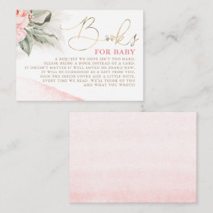 Carte D'accompagnement Livres De Baby shower Floral Rose Pour Bébé