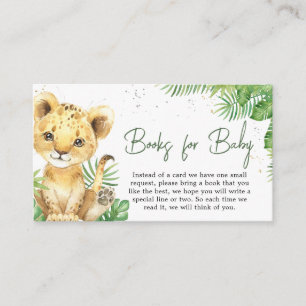 Carte D'accompagnement Livres de Baby shower Lion rugissant pour bébé