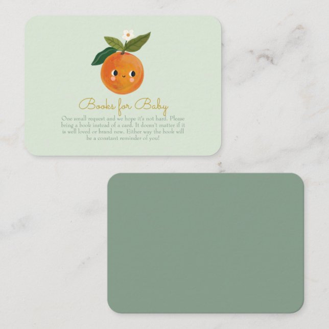 Carte D'accompagnement Livres de Baby shower Little Cutie pour bébé (Devant / Derrière)