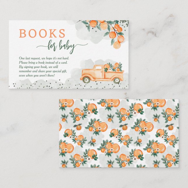 Carte D'accompagnement Livres de Baby shower Little Cutie pour bébé (Devant / Derrière)