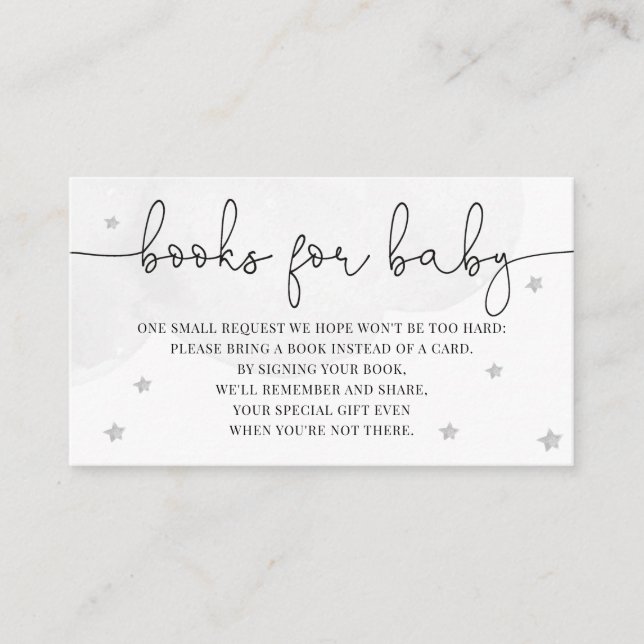 Carte D'accompagnement Livres De Baby shower Little Star Pour Baby Grey (Devant)