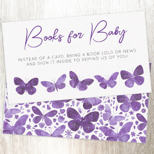Carte D'accompagnement Livres de Baby shower papillon pour bébé