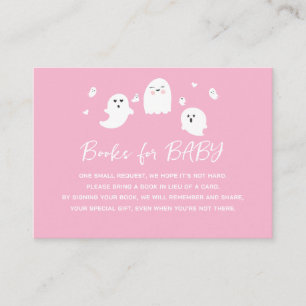 Carte D'accompagnement Livres de Baby shower Pink Halloween pour bébé