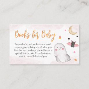 Carte D'accompagnement Livres de Baby shower Pink Halloween pour bébé