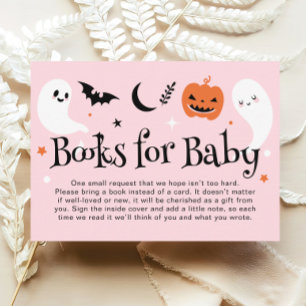 Carte D'accompagnement Livres de Baby shower Pink Halloween pour bébé
