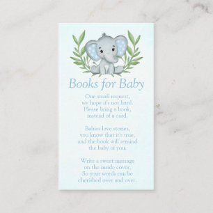 Carte D'accompagnement Livres de Baby shower pour bébé avec éléphant de v