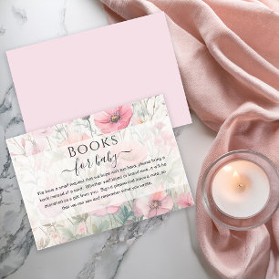 Carte D'accompagnement Livres de Baby Shower pour Bébé Fleur Sauvage Roma