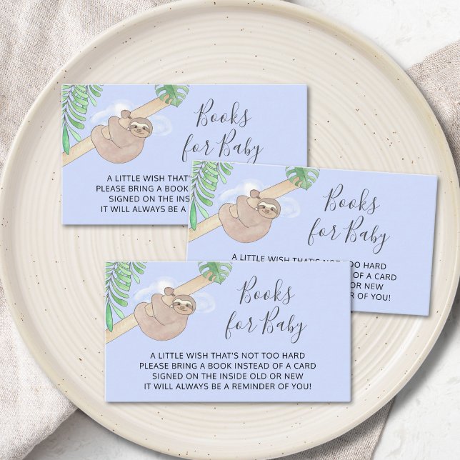 Carte D'accompagnement Livres de Baby Shower pour bébé garçon paresseux m (Créateur téléchargé)