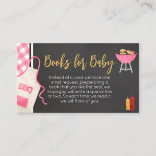 Carte D'accompagnement Livres de Baby shower pour bébé rose En vichy barb