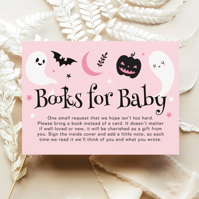 Carte D'accompagnement Livres de Baby shower pour bébé rose pâle pour Hal (Créateur téléchargé)