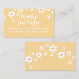 Carte D'accompagnement Livres de Baby shower rétro jaune marguerite pour