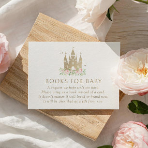 Carte D'accompagnement Livres de Baby shower rose et or Princess pour béb