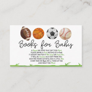 Carte D'accompagnement Livres De Baby shower Sportif Pour Baby Card